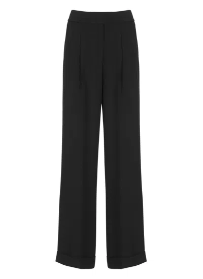Peserico Black Viscose Palazzo Trousers