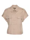 Peserico Trimmed-pocket Shirt In Neutral