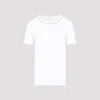 Peserico Bead-trim Stretch-cotton T-shirt In Bianco