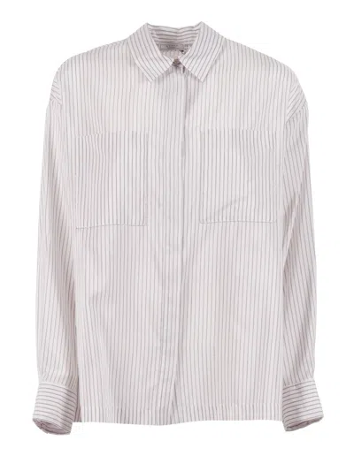 Peserico Blouse Pinstripe Classic Blouse In White