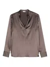 Peserico Punto Luce-chain Blouse In Marrón