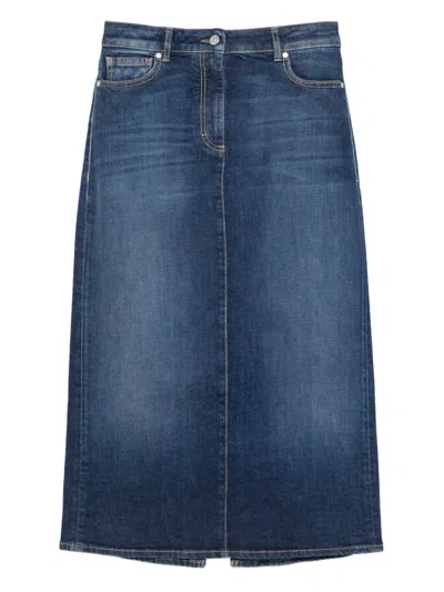 Peserico Blue A-line Skirt In Multi