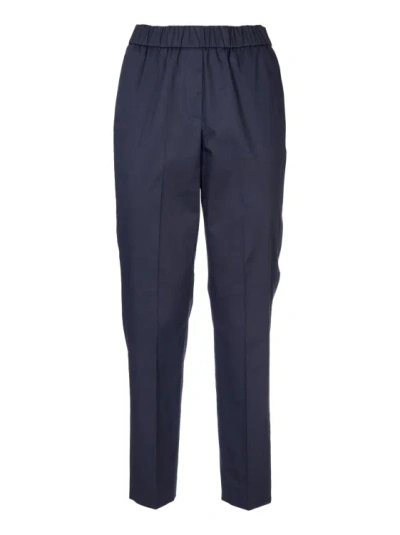 Peserico Blue Colored Cotton Trousers