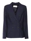 PESERICO BLUE DOUBLE-BREASTED BLAZER