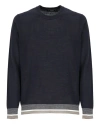 PESERICO BLUE LINEN AND COTTON SWEATER