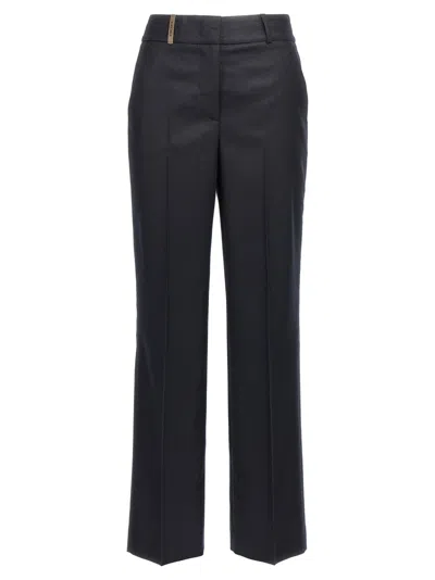 PESERICO BLUE LUREX FLANNEL PANTS