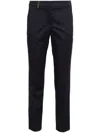 Peserico Tailored Navy Blue Trousers With Embossed Finish In Blue
