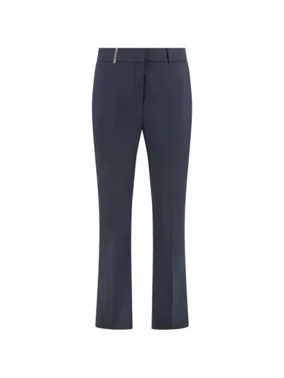 Peserico Cotton Trousers In Blue