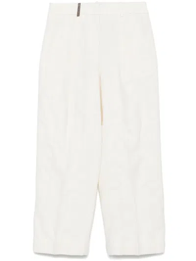Peserico Bouclé-pattern Trousers In Pink