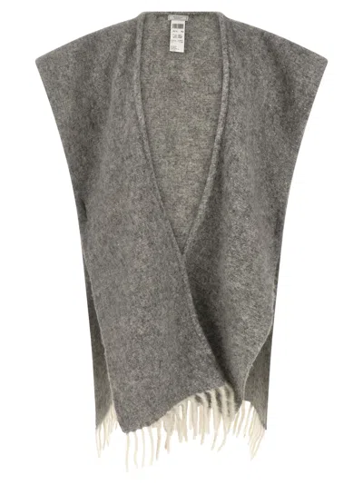 PESERICO BOUCLÉ YARN CAPE CAPES GRAY