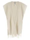 Peserico Circular Gauze Cape In Gray