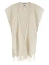 Peserico Circular Gauze Cape In Brown