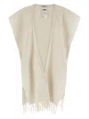 Peserico Circular Gauze Cape In Brown