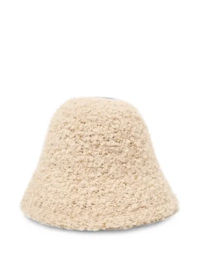 Peserico Bouclé-knit Cloche Hat In Neutral