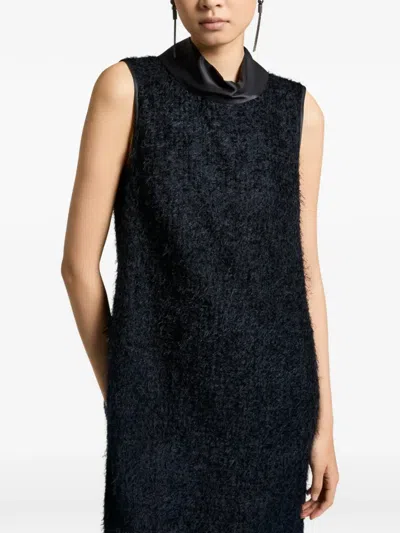 Peserico Bouclé-texture Sleeveless Mini Dress In Black