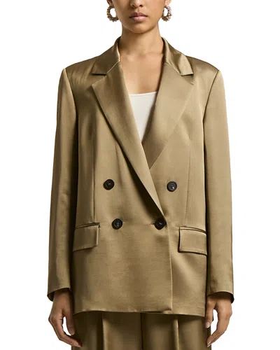 Peserico Boyfriend Fit Double Breasted Blazer In Brown