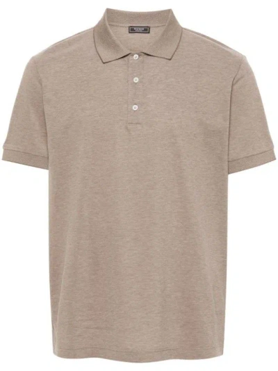 Peserico Cotton Polo Shirt In Brown