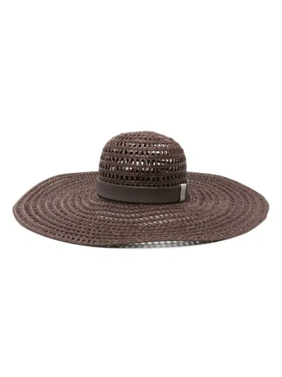 PESERICO BROWN INTERWOVEN HAT