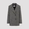 Peserico Textured Herringbone Mid-length Coat With Notched Lapel In Gray