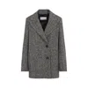 Peserico Textured Herringbone Mid-length Coat With Notched Lapel In Gray