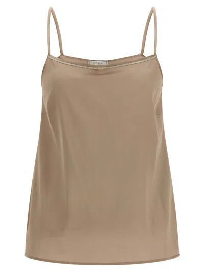 Peserico Brown Silk Women's Blouse