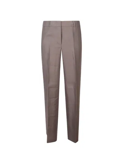 Peserico Straight-leg Tailored Trousers In Brown