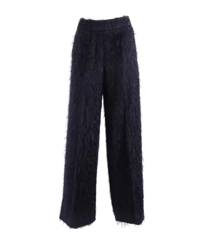 Peserico Brushed-finish Trousers In Black