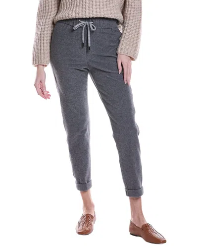 Peserico Brushed Piped Pant In Animal Print