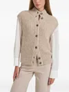 Peserico Button Cardigan In Neutral