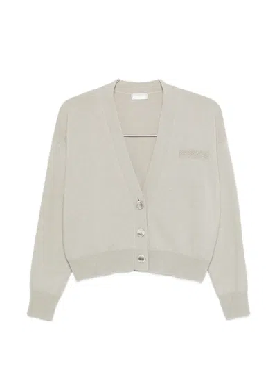 Peserico Button Cardigan In Neutral