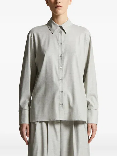 Peserico Button-cuff Shirt In Gray