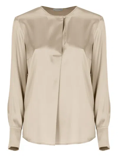 Peserico Button-detail Blouse In Neutral