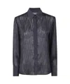Peserico Frayed-effect Shirt In Blue