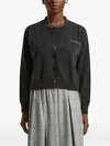 Peserico Button Embellished Cardigan In Black