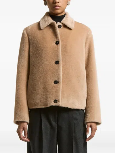 Peserico Long Coat In Brown