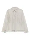 Peserico Button-fastening Cotton-silk Shirt In Gray
