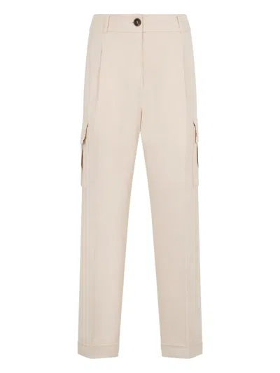 Peserico Button-fastening Multiple-pocket Trousers In Neutral