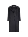 Peserico Button Front Coat In Black