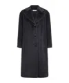 Peserico Button Front Coat In Black