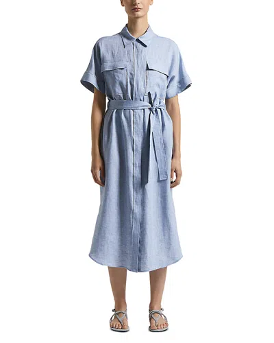 Peserico Button Front Dress In Sunrise Blue