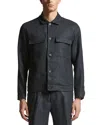 Peserico Button Front Overshirt In Space Blue