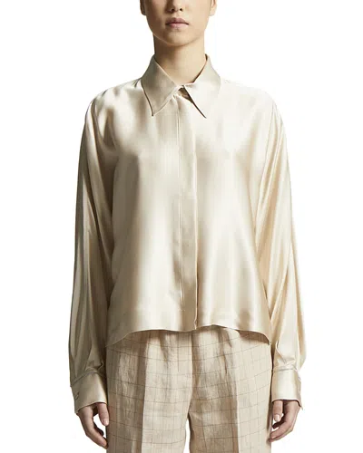 Peserico Button Front Shirt In Amber Beige