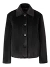 Peserico Button Jacket In Black