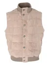 Peserico Button Padded Vest In Neutral