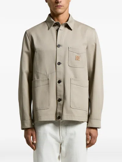 Peserico Button Patch Jacket In Neutral