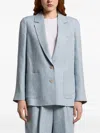 Peserico Button Patch-pocket Blazer In Blue