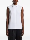 Peserico Collared Neck Sleeveless Top Layered Hem In White