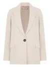 Peserico Button Single-breasted Blazer In Neutral