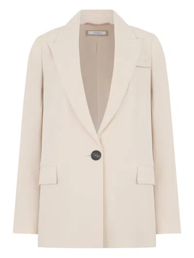 Peserico Button Single-breasted Blazer In Neutral