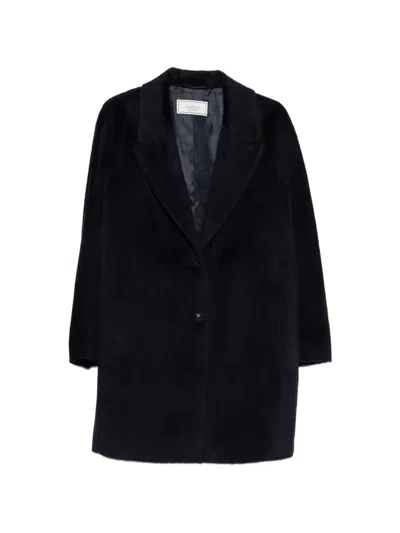 Peserico Button Single-breasted Coat In Blue